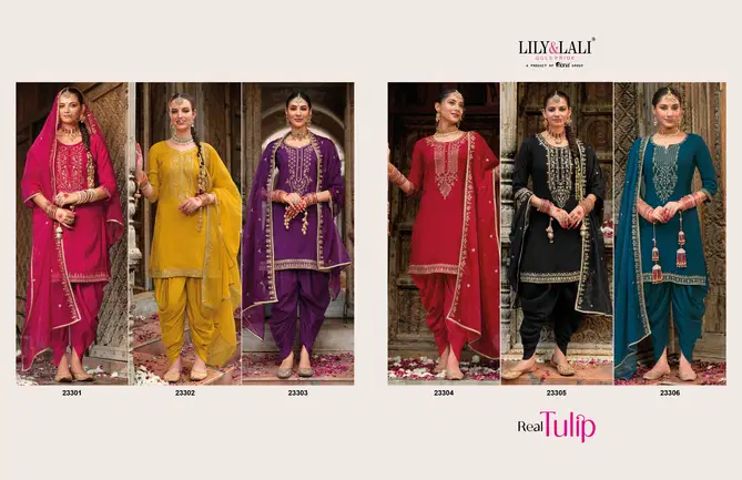 Real Tulip By Lily And Lali Viscose Embroidery Readymade Suits Wholesale Shop In Surat